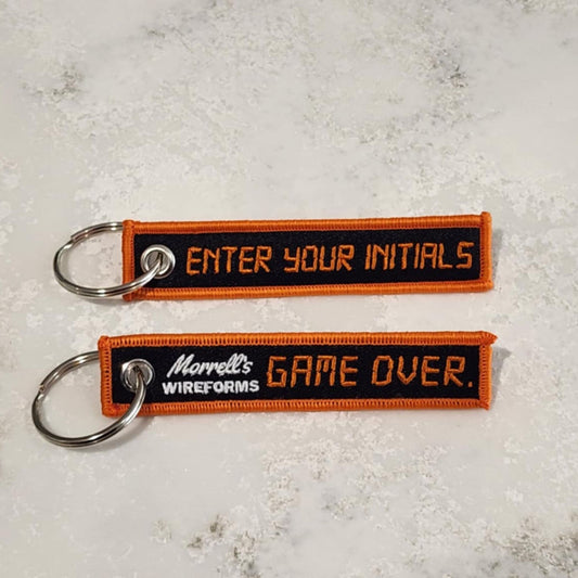 Pinball Key Tag - Mini - Black & Orange - Game Over
