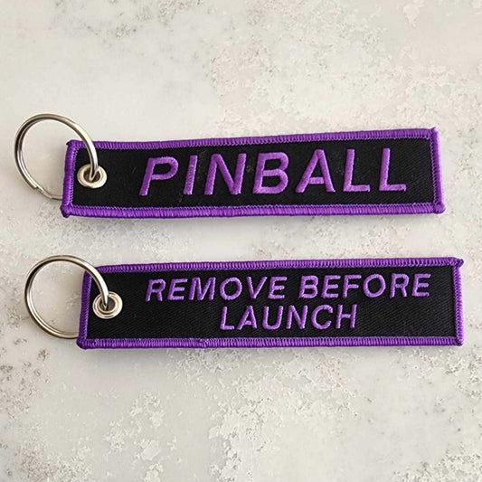 Pinball Key Tag - Black & Purple