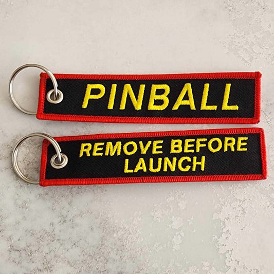 Pinball Key Tag - Black, Red & Yellow