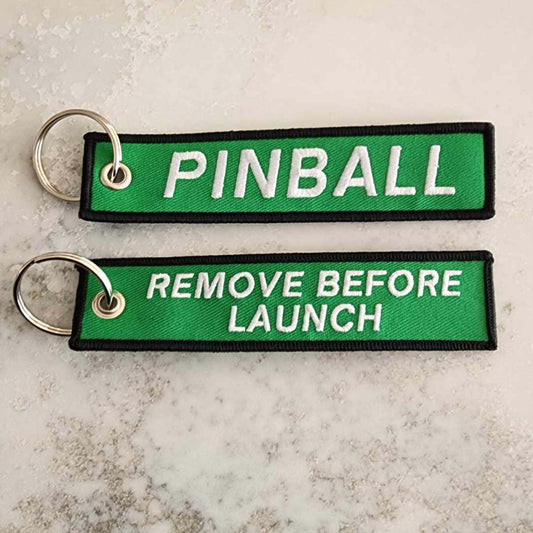 Pinball Key Tag - Green, Black & White