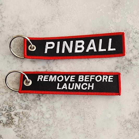 Pinball Key Tag - Black, Red & White